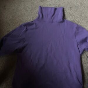 Lands' End Purple Turtleneck Top